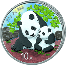 Silber China Panda Tag und Nacht Set 2024 (Auflage: 500 | coloriert)