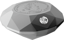 Silber Maple Leaf Diamantform Forevermark™ PP 2023 (Auflage: 850 | mit echtem Diamant | Polierte Platte - Matt)