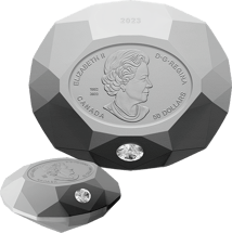 Silber Maple Leaf Diamantform Forevermark™ PP 2023 (Auflage: 850 | mit echtem Diamant | Polierte Platte - Matt)
