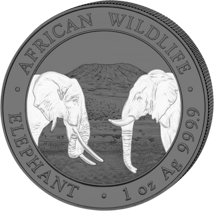Silber Somalia Elefant Black & White Set 2020 (Auflage: 500 Sets)