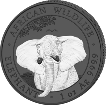 Silber Somalia Elefant Black & White Set 2021 (Auflage: 500 Sets)