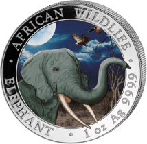 Silber Somalia Elefant Tag & Nacht Set 2018 (Auflage: 500 Sets)