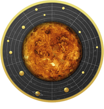 Silber Sonnensystem Venus (Auflage: 555 | vergoldet | Ruthenium)