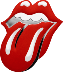 Silber The Rolling Stones Symbol Zunge PP ( coloriert | Polierte Platte | Etui)