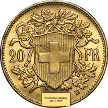 Vreneli Gold 20 Franken (verschiedene Jahrgänge | ggf. 2. Wahl)