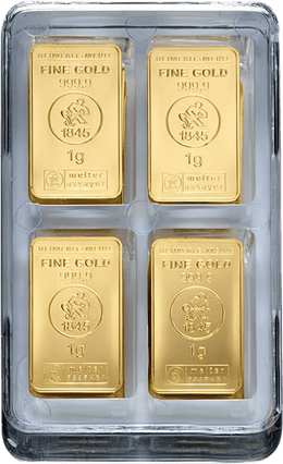 100 x 1g Goldbarren Heimerle und Meule UnityBox