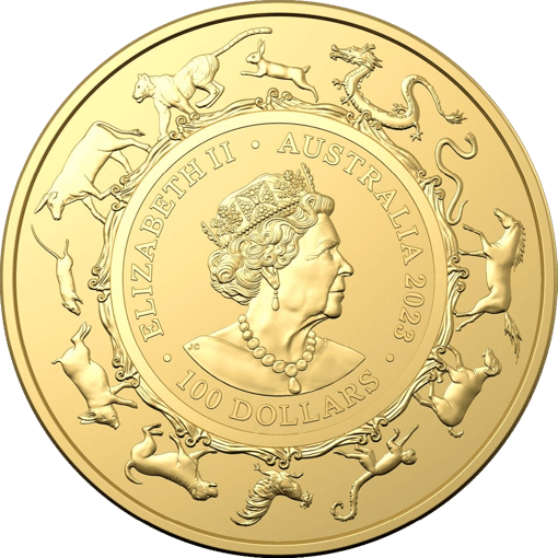 1 Unze Gold Lunar Serie RAM Hase 2023 (Auflage: 5.000 | Royal Australia Mint)