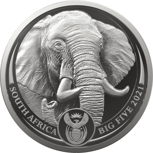 5 Unze Silber Big Five II Elefant 2021 (Auflage: 500)