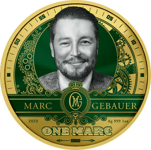 1 Unze Silber Marc Gebauer 2023 Lucky One (Auflage: 100 | Polierte Platte | teilvergoldet |coloriert)