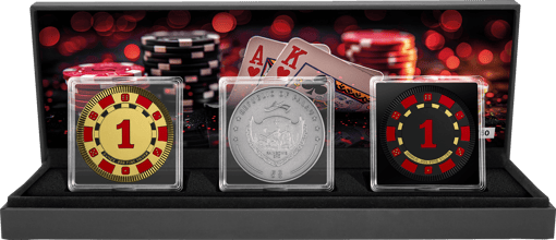 Silber Poker Set 2024 (Auflage: 50 | coloriert | teilvergoldet)