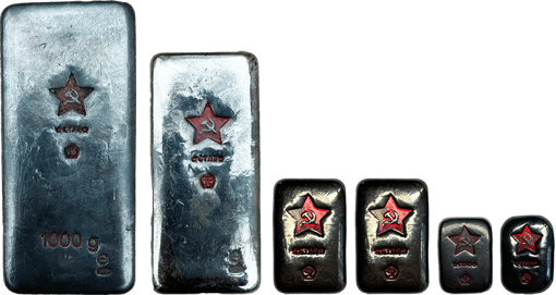 UdSSR Vintage Silberbarren Set (gegossen)
