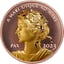 1 Unze Gold Peace Dollar 2023 PP (Auflage: 500 | Polierte Platte | mit Roségold veredelt)