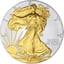 1 Unze Silber American Eagle 2014 (teilvergoldet)