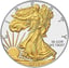 1 Unze Silber American Eagle 2015 (teilvergoldet)