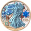 1 Unze Silber American Eagle 2019 Bar Mitzwa (coloriert |Opal | Auflage: 500)