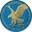 1 Unze Silber American Eagle 2023 Typ II (Auflage: 100 | Space Blue | teilvergoldet)
