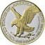 1 Unze Silber American Eagle 2022 (Auflage: 250 | beidseitig teilvergoldet)