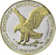 1 Unze Silber American Eagle 2023 (Auflage: 250 | beidseitig teilvergoldet)