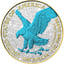 1 Unze Silber American Eagle 2023 Space Blue Iced Out (Auflage: 50 | teilvergoldet | Reverse)