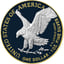 1 Unze Silber American Eagle 2023 Typ II Navy Blue (Auflage: 25 | teilvergoldet | coloriert)