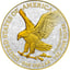 1 Unze Silber American Eagle 2024 Typ II 5 Elemente Licht Iced Out (Auflage: 50 | teilvergoldet | coloriert)