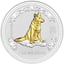 1 Unze Silber Lunar I Hund 2006 (teilvergoldet)