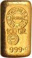 100 g Goldbarren Rothschild (mit Gegenstempel)