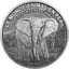 1.750 Unzen Silber Elefant Antik Finish (Größte Silbermünze der Welt | Elfenbeinküste)